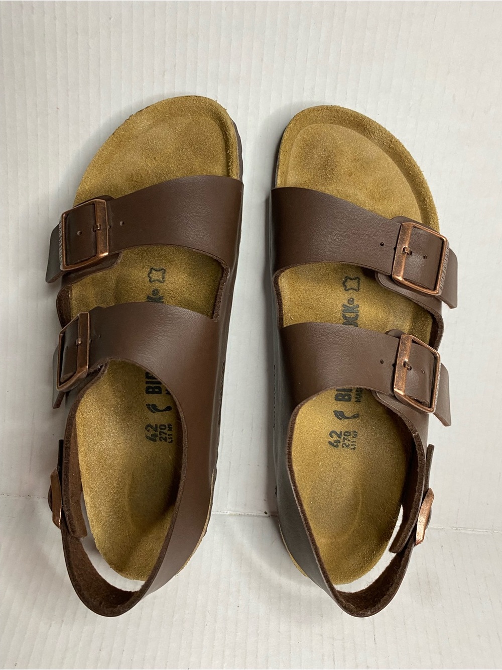 Birkenstock Milano Sandals Dark Brown Birko-Flor Slingback EU 42 / US M9 W11 - Picture 7 of 12